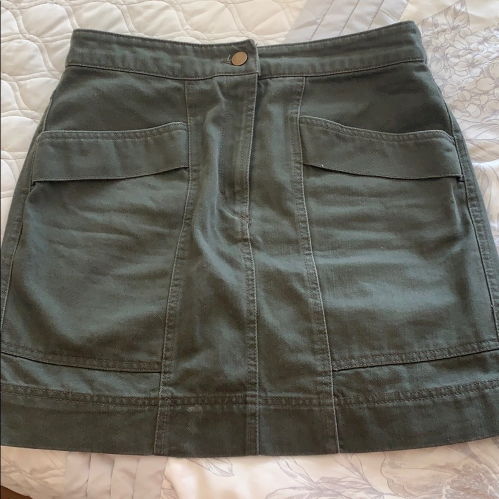 Hunter Green Cargo Mini Skirt